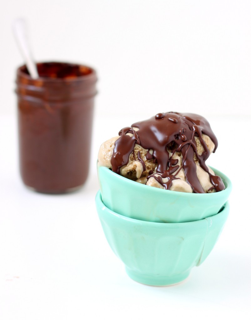 Homemade magic shell chocolate sauce