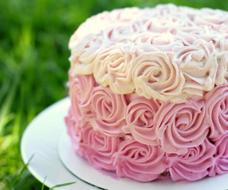 Ombre rose cake cropped