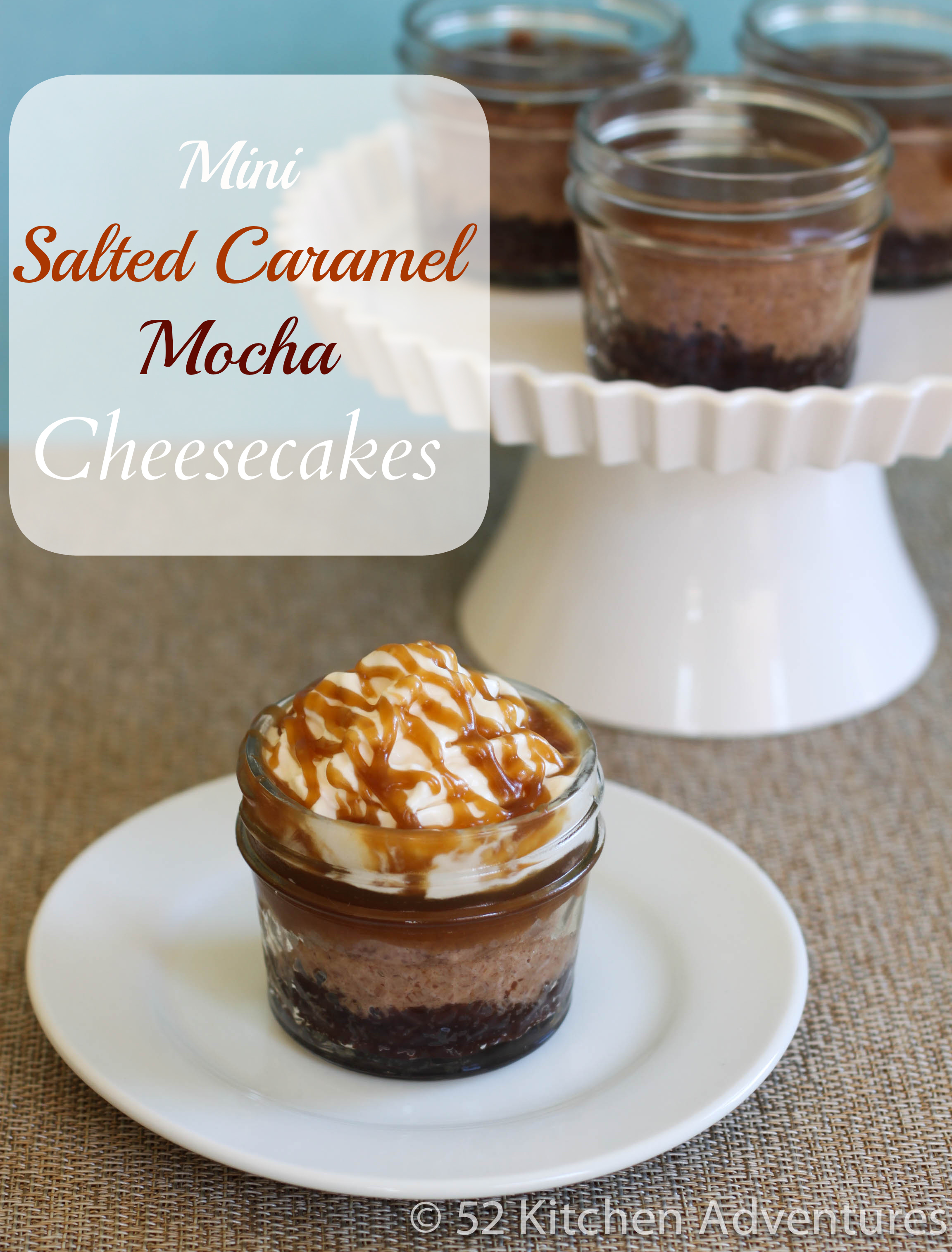 Mini Salted Caramel Mocha Cheesecakes