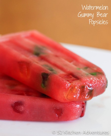 Watermelon Gummy Bear Popsicles