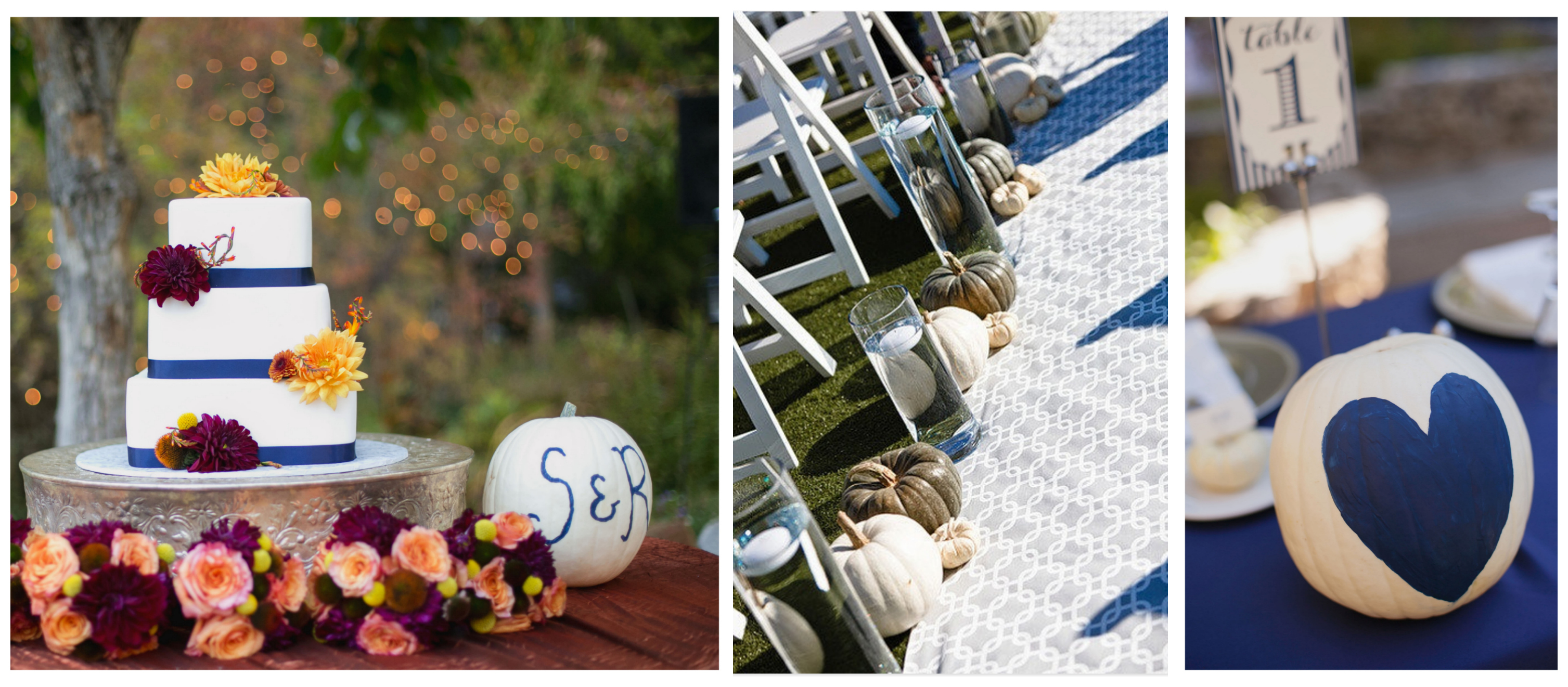 White pumpkins as wedding decor