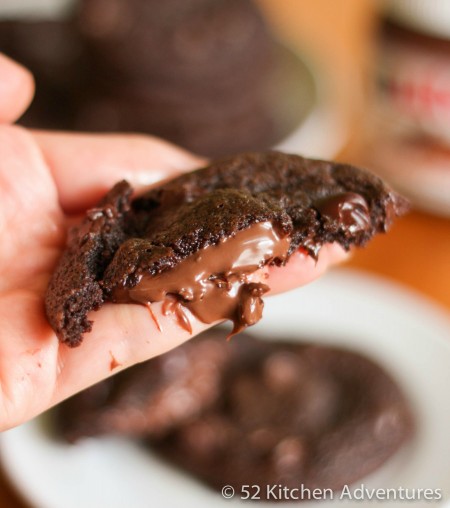 Nutella Stuffed Chocolate Cookies