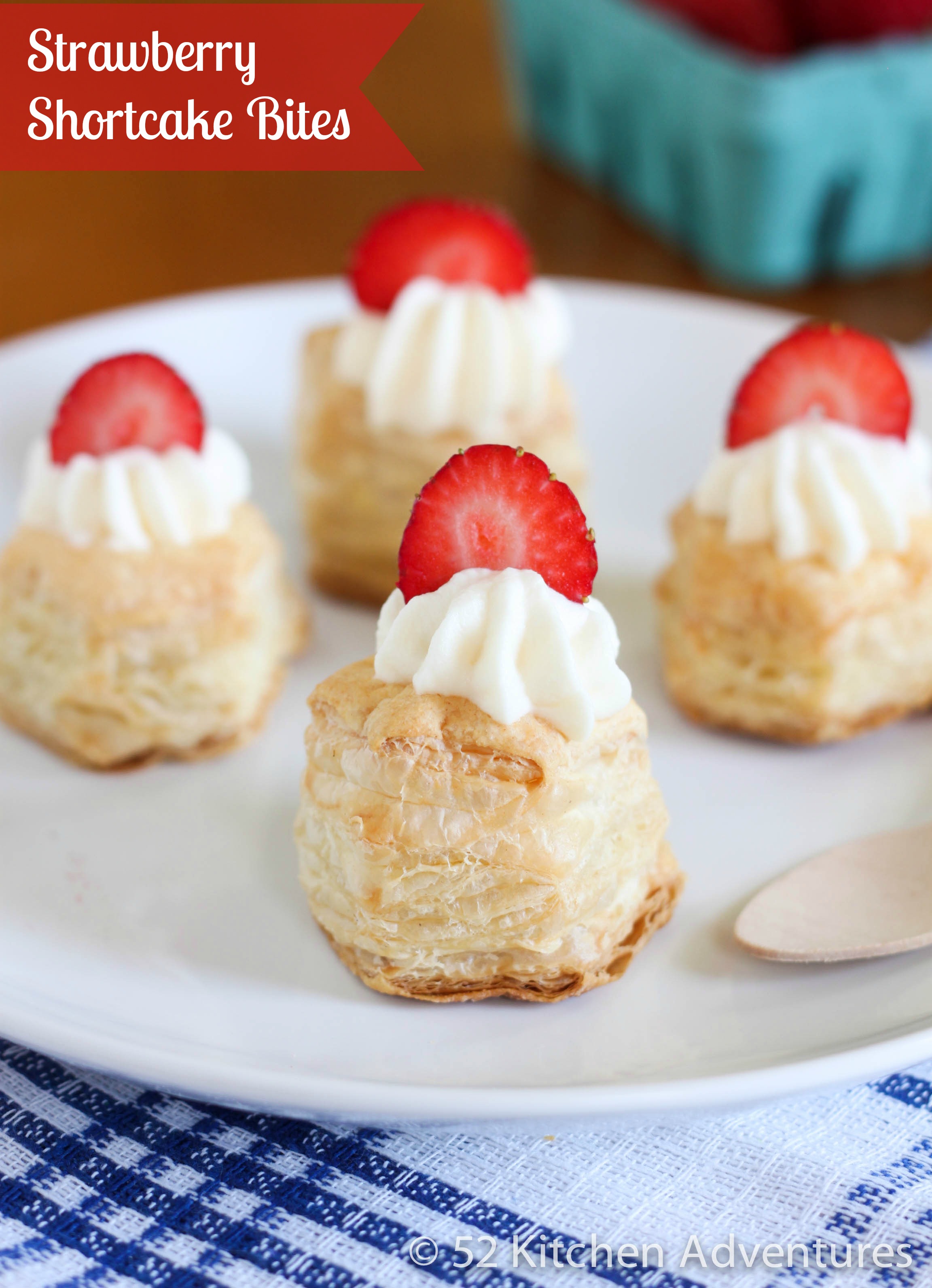 Strawberry shortcake bites