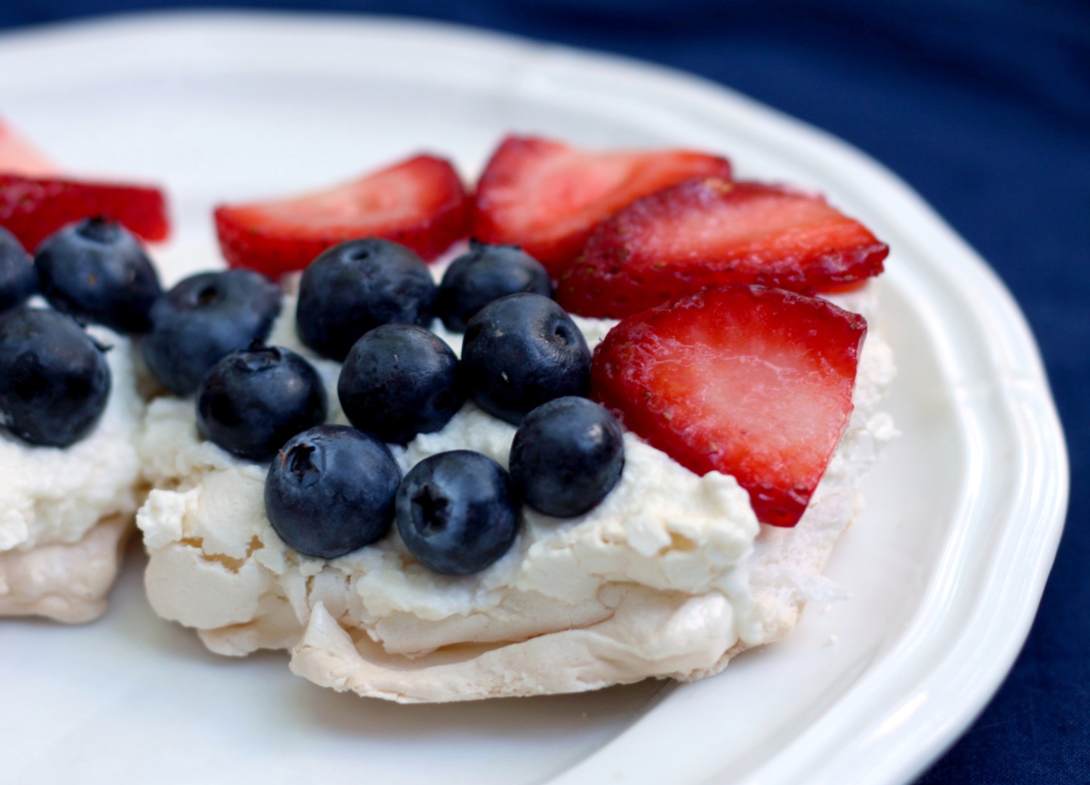 Strawberry and blueberry pavlova