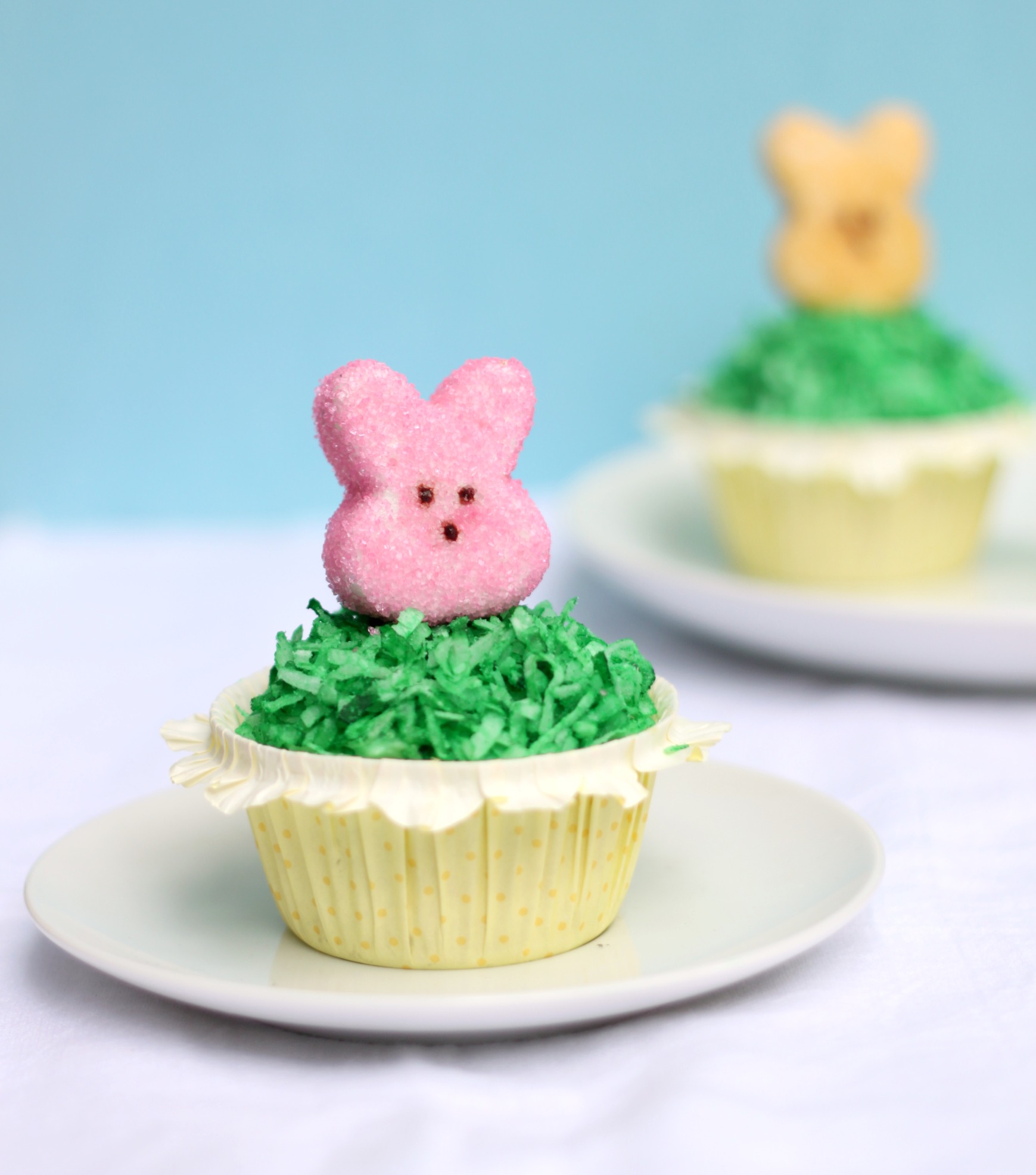 Cupcake with homemade pink marshmallow peep