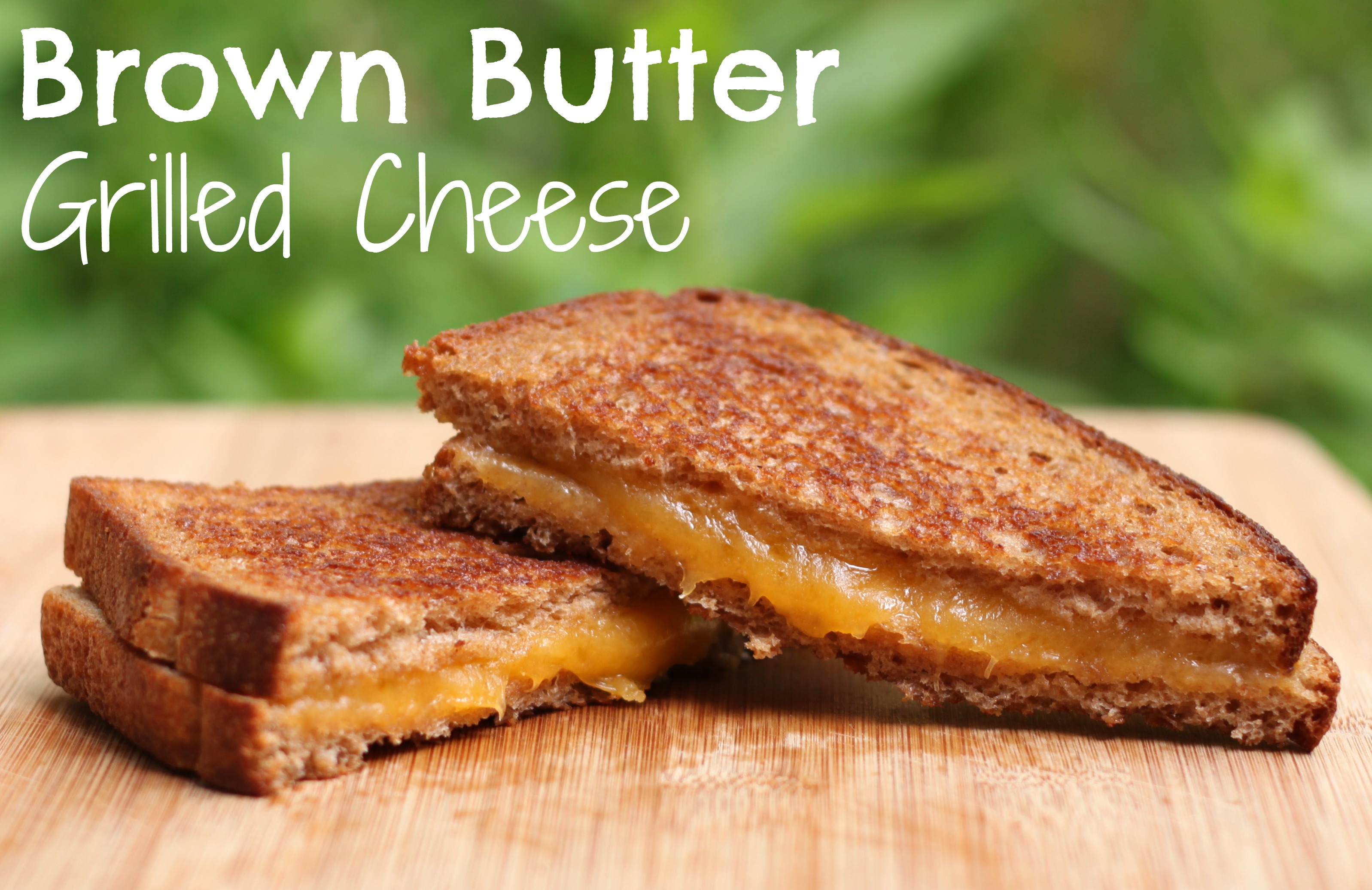 Brown butter grilled cheese with text 3
