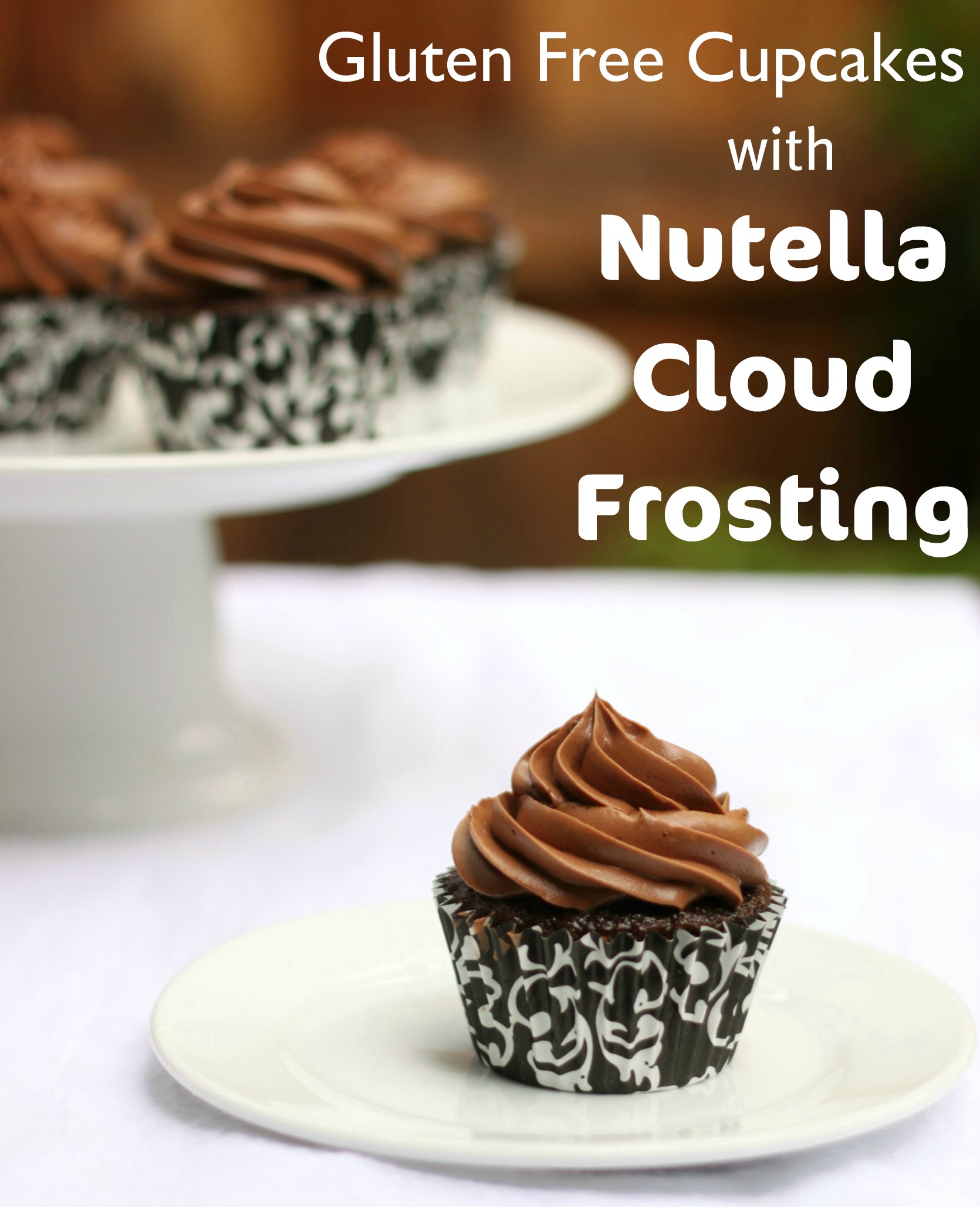 Gluten free chocolate Nutella cupcakes text