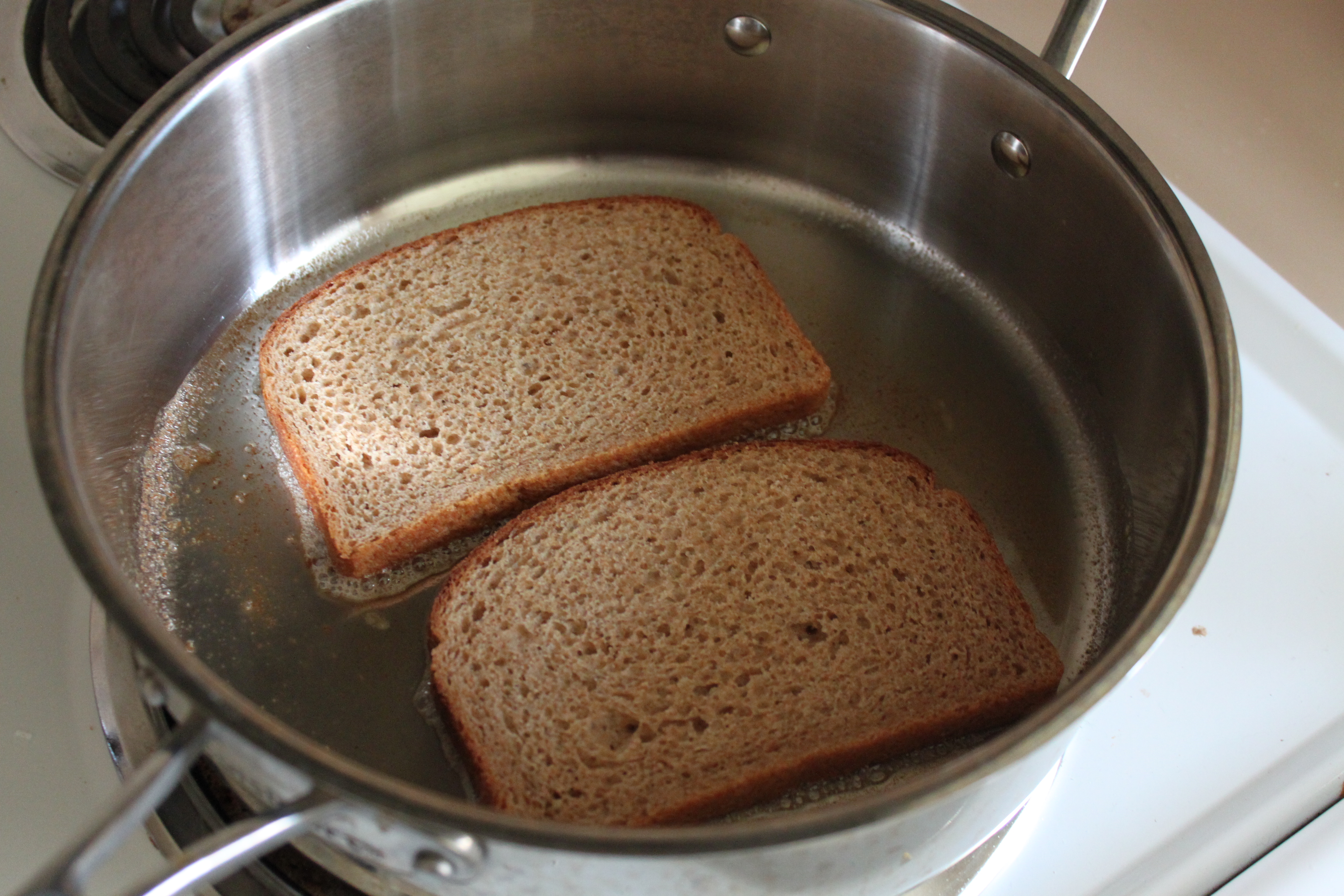 Add bread to brown butter