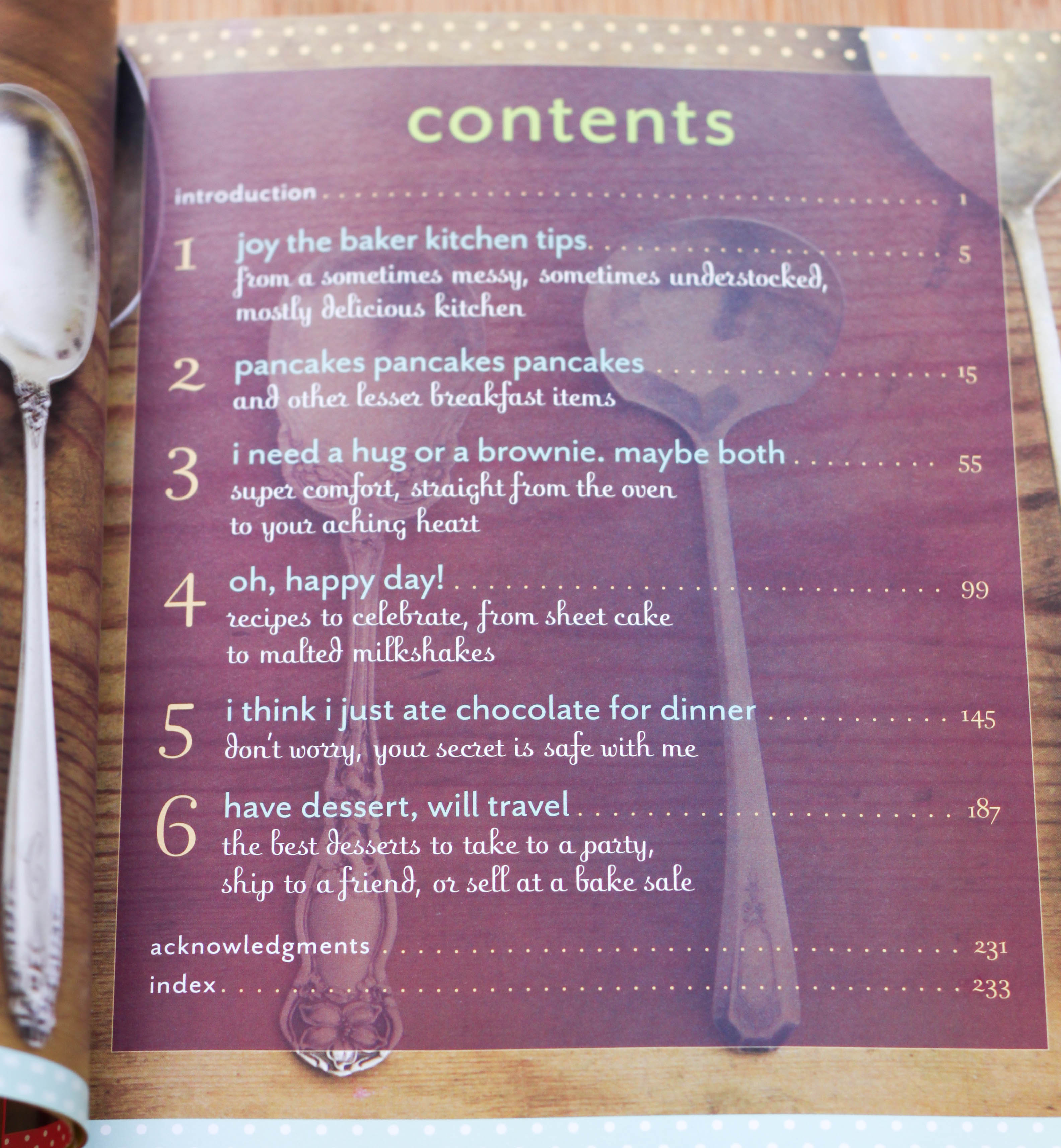 Joy the Baker Cookbook contents
