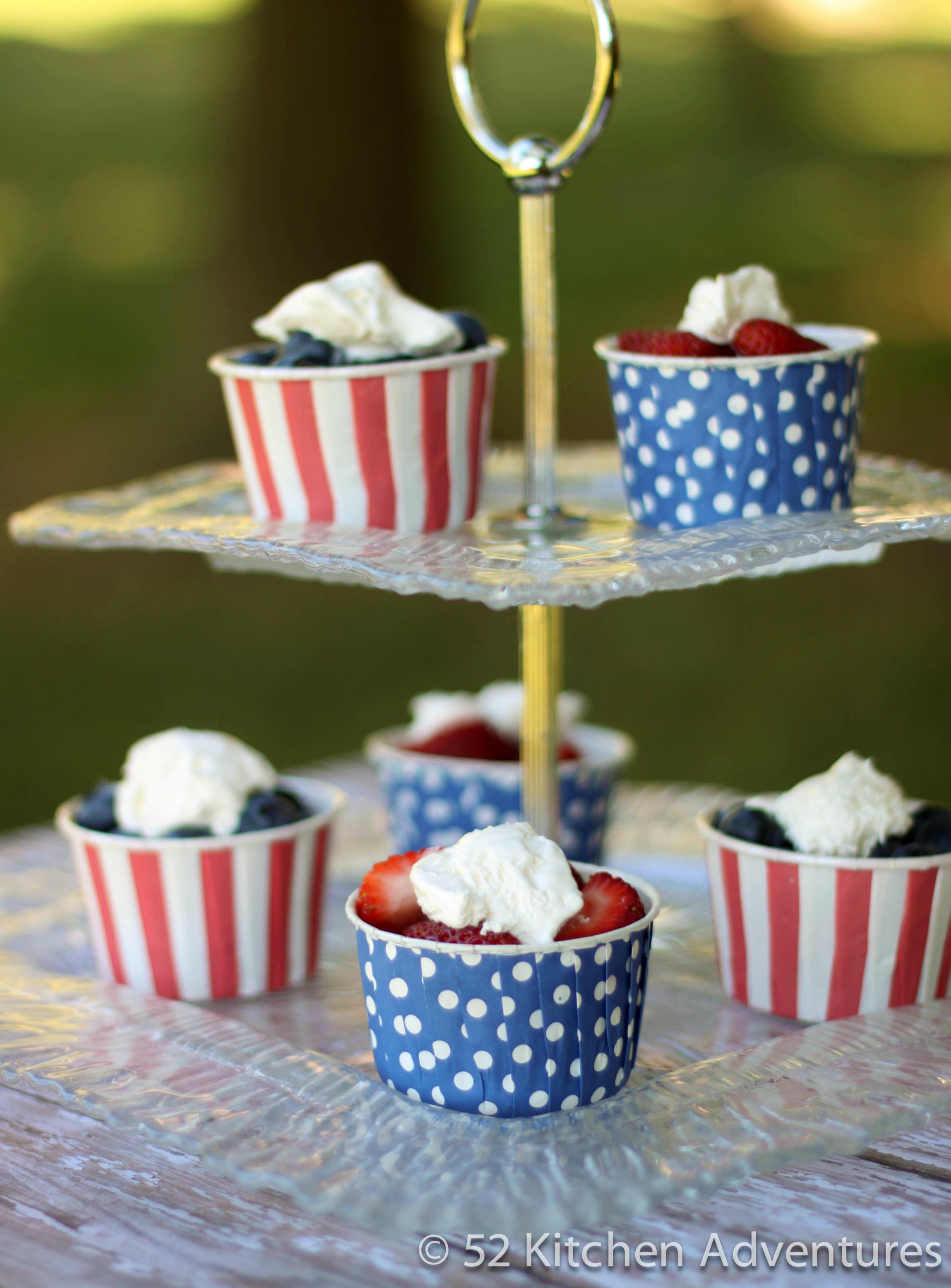 Patriotic fruit and Cool Whip cups