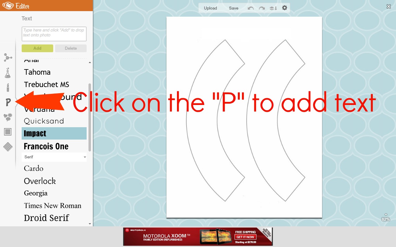 Click on the P to add text | 52 Kitchen Adventures