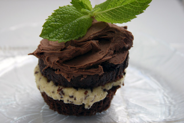 100% Homemade Mint Chip Ice Cream Cupcakes