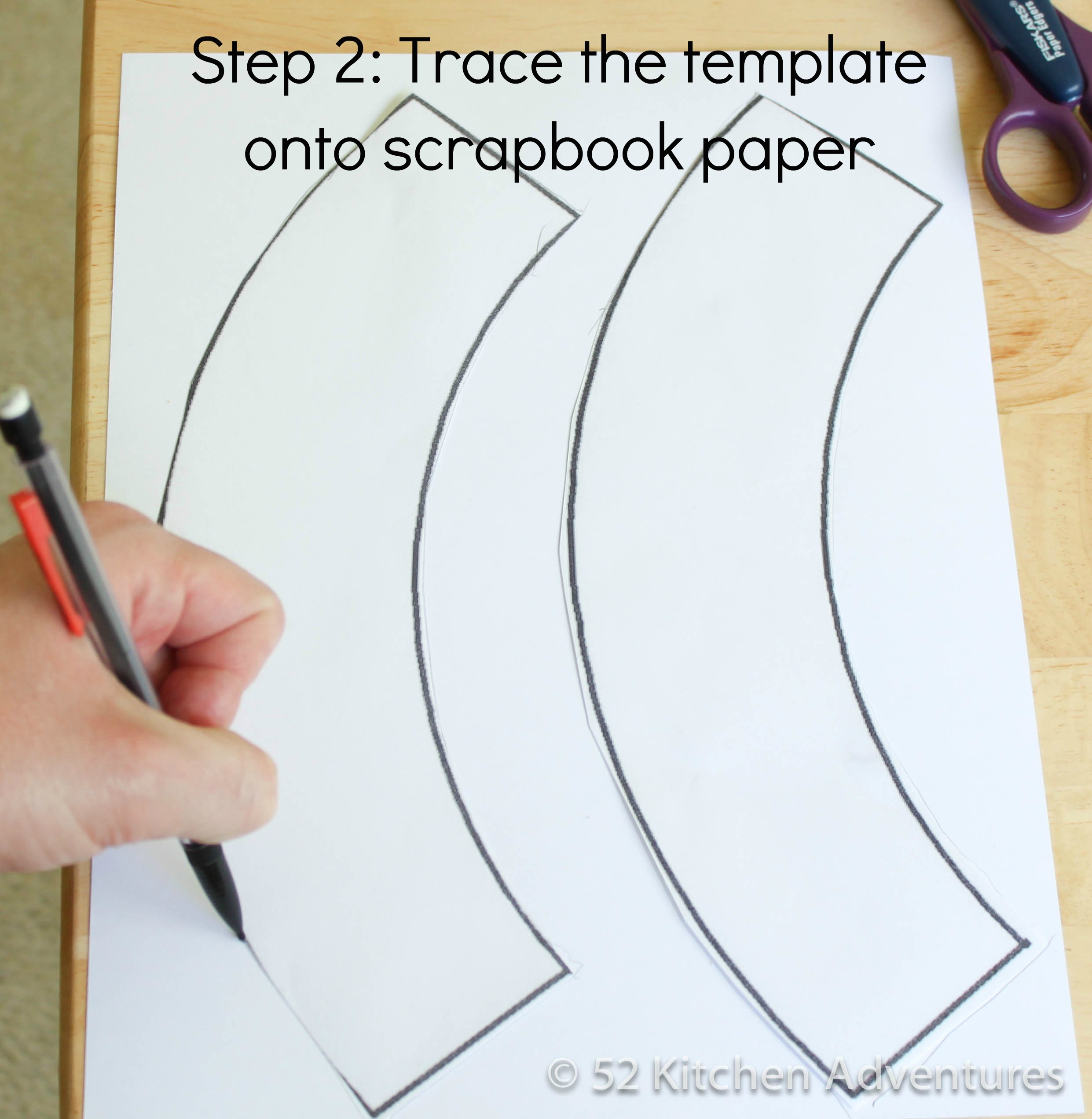 Step 2 Trace the template onto scrapbook paper