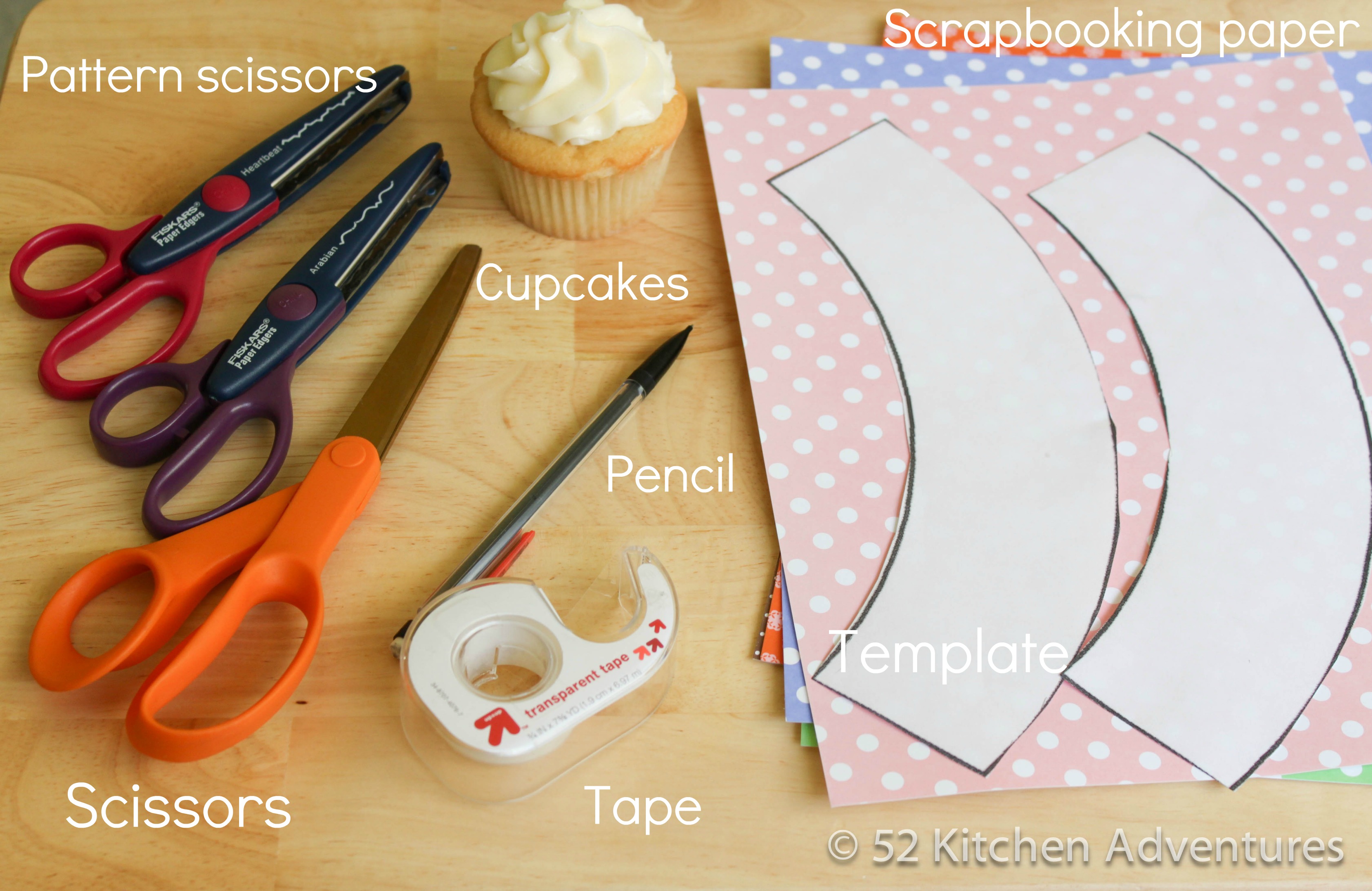 What you need to make cupcake wrappers