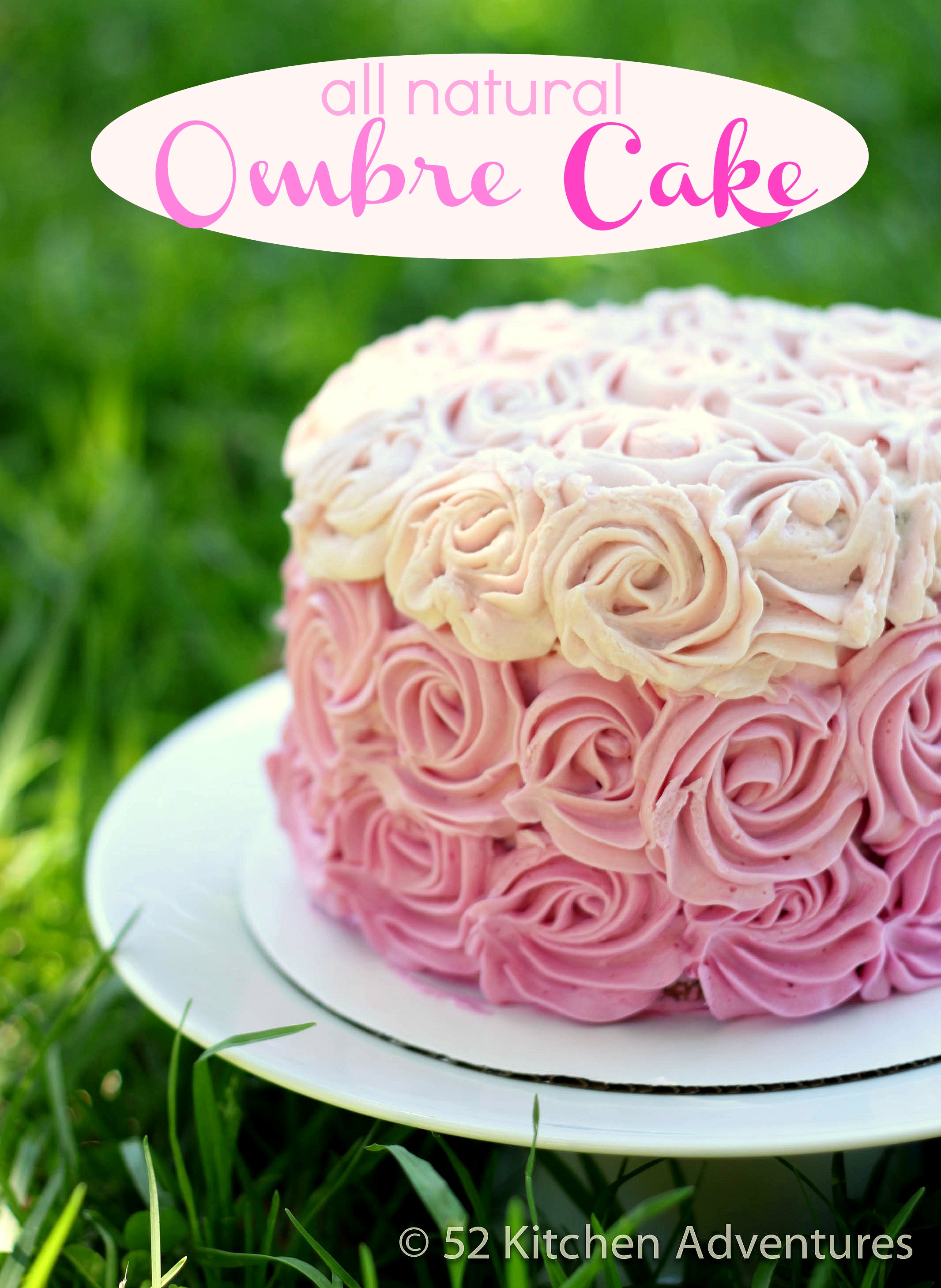 All Natural Ombre Rose Cake (no food coloring!)
