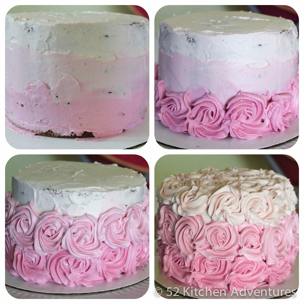 All natural pink ombre rose cake (no food dye!)