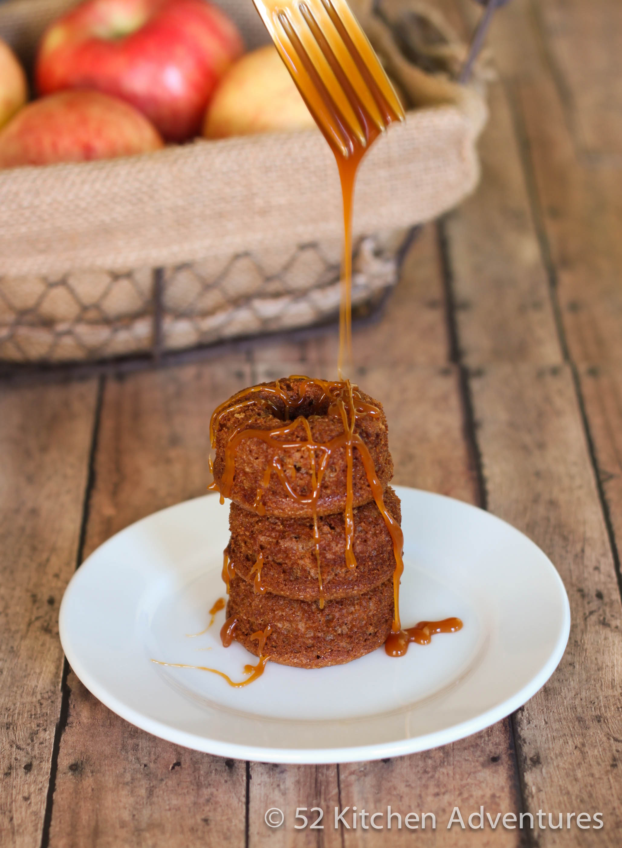 Apple cider doughnuts drizzled with salted caramel