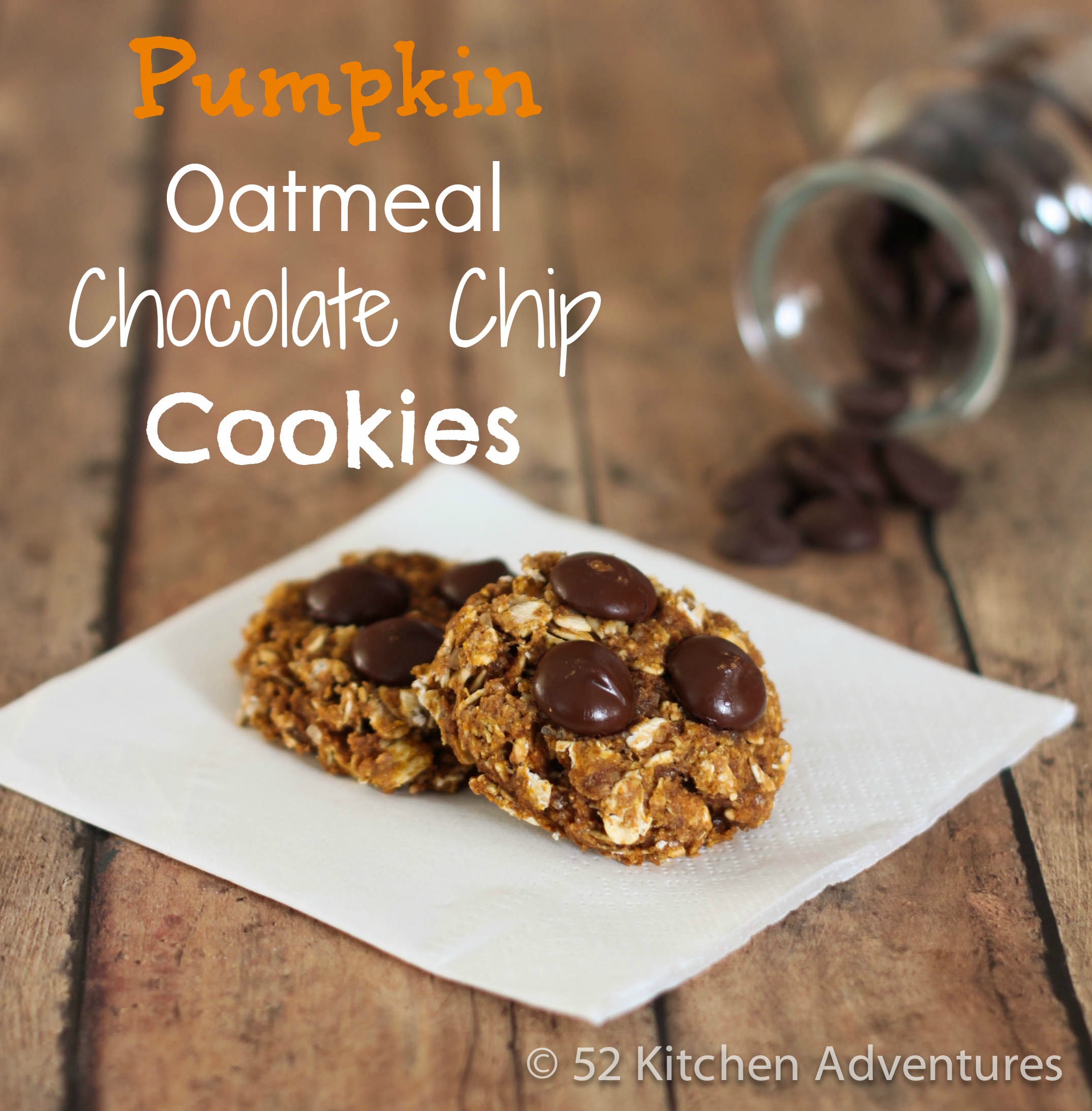 Pumpkin Oatmeal Chocolate Chip Cookies