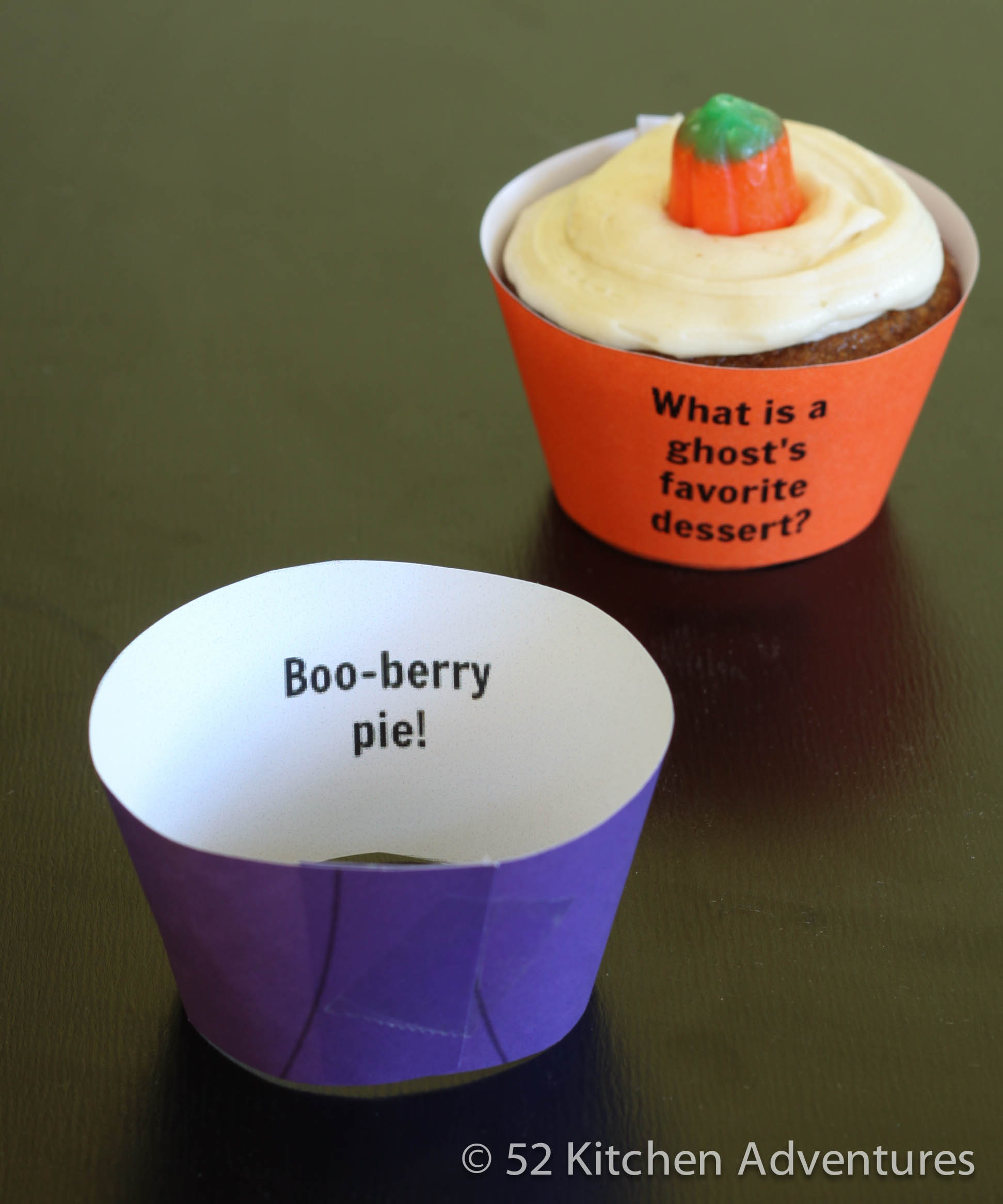 Halloween joke cupcake wrappers