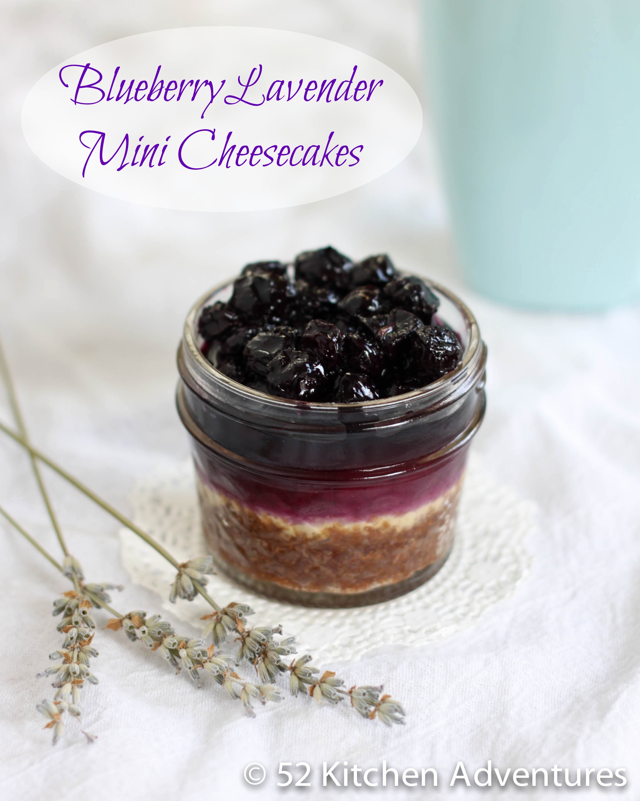 Blueberry Lavender Mini Cheesecakes