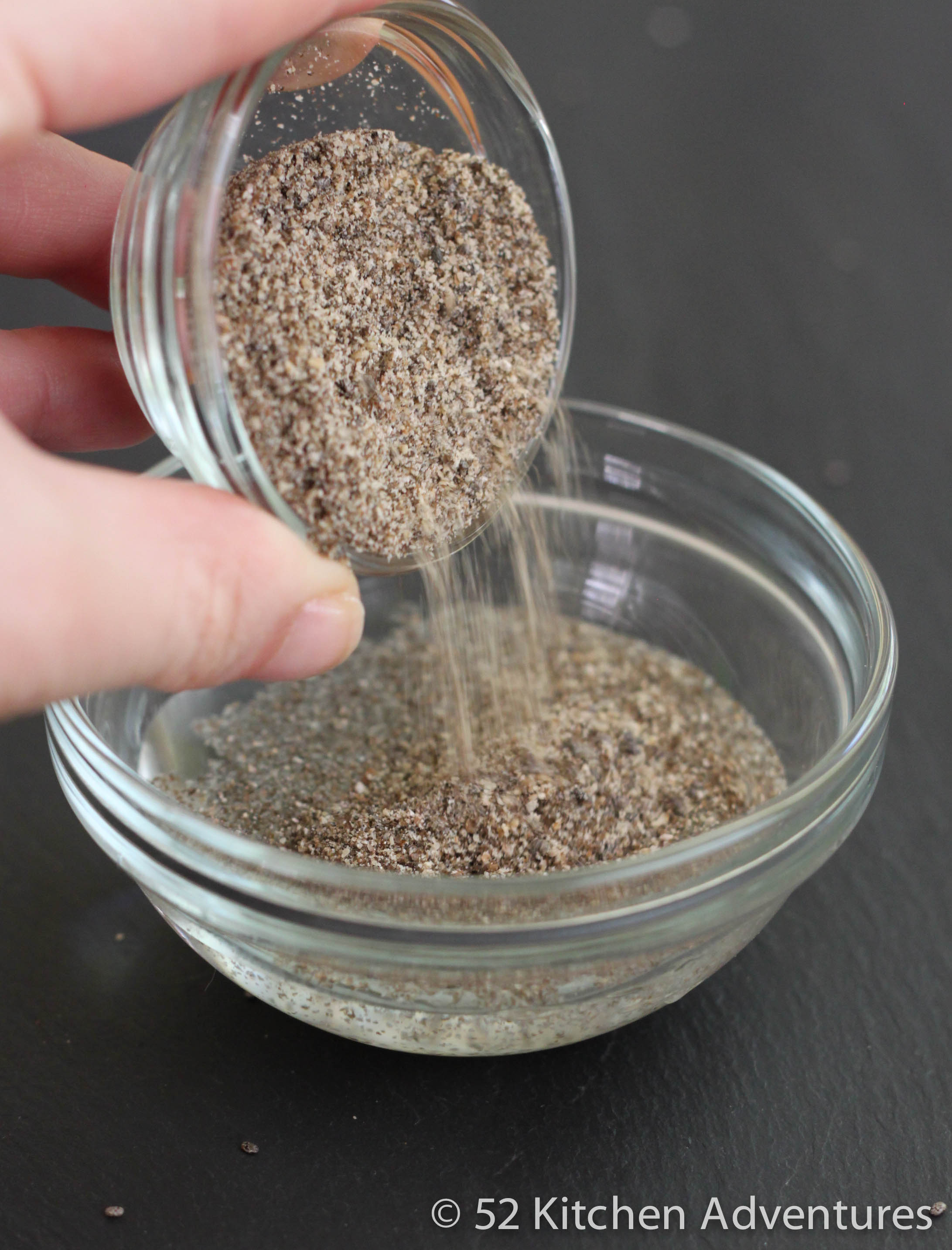 Making egg replacer with chia seeds