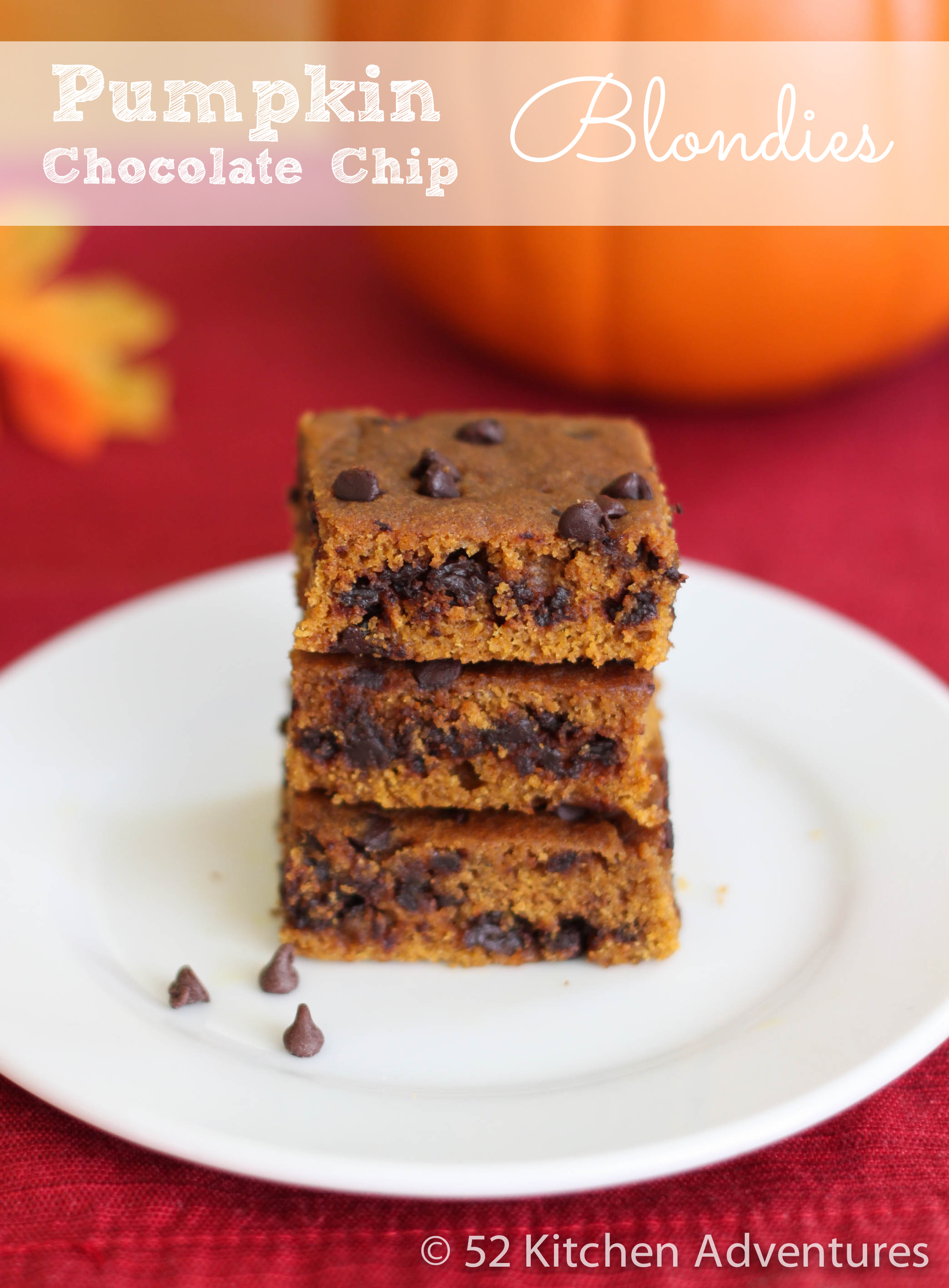 Pumpkin Chocolate Chip Blondies