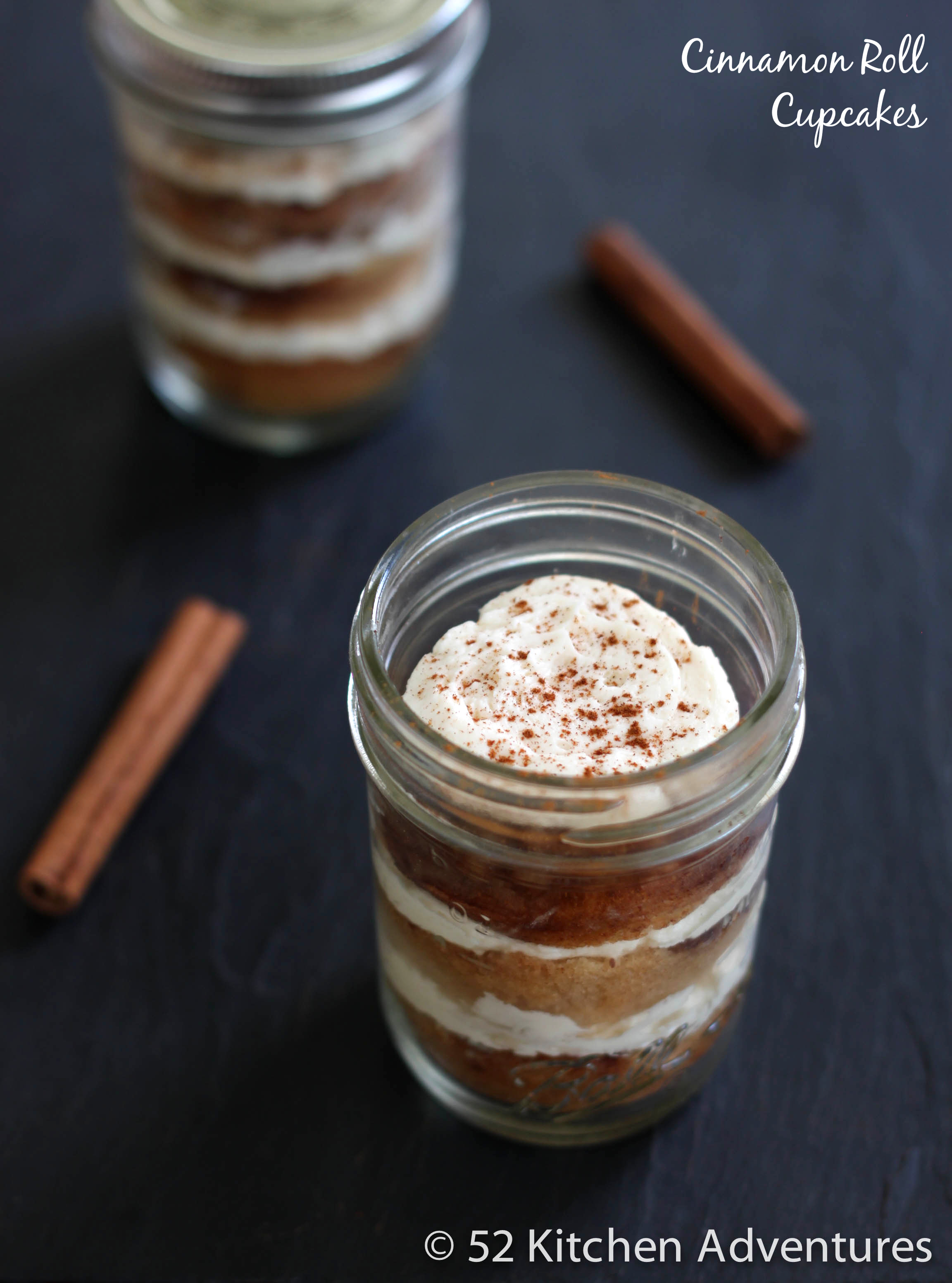 Cinnamon Roll Cupcake in a Jar