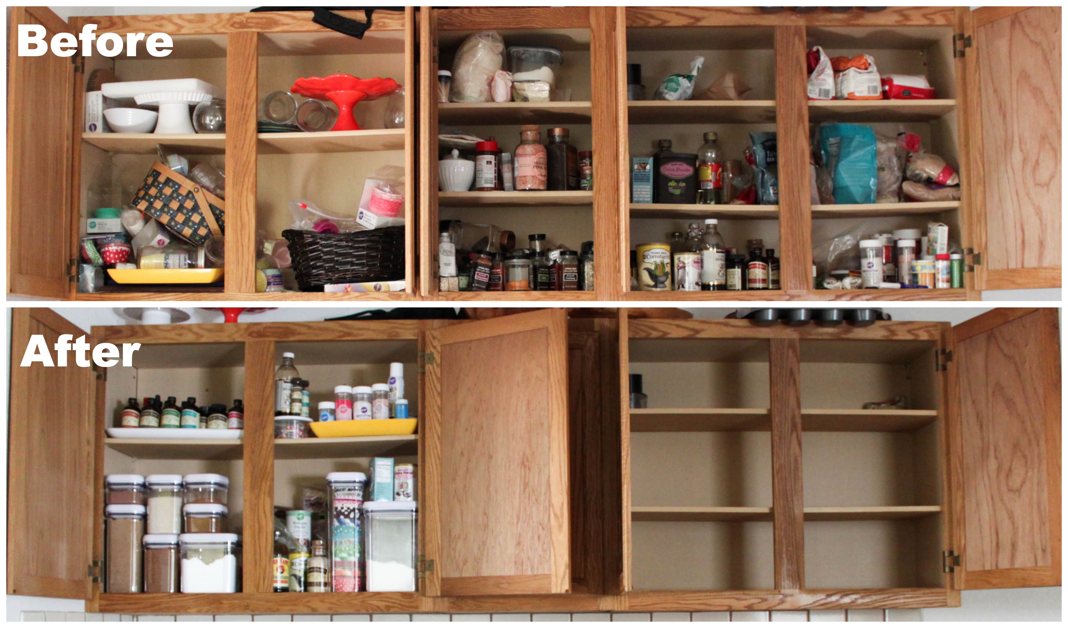 Before and after – get 5 easy tips to organize your baking supplies